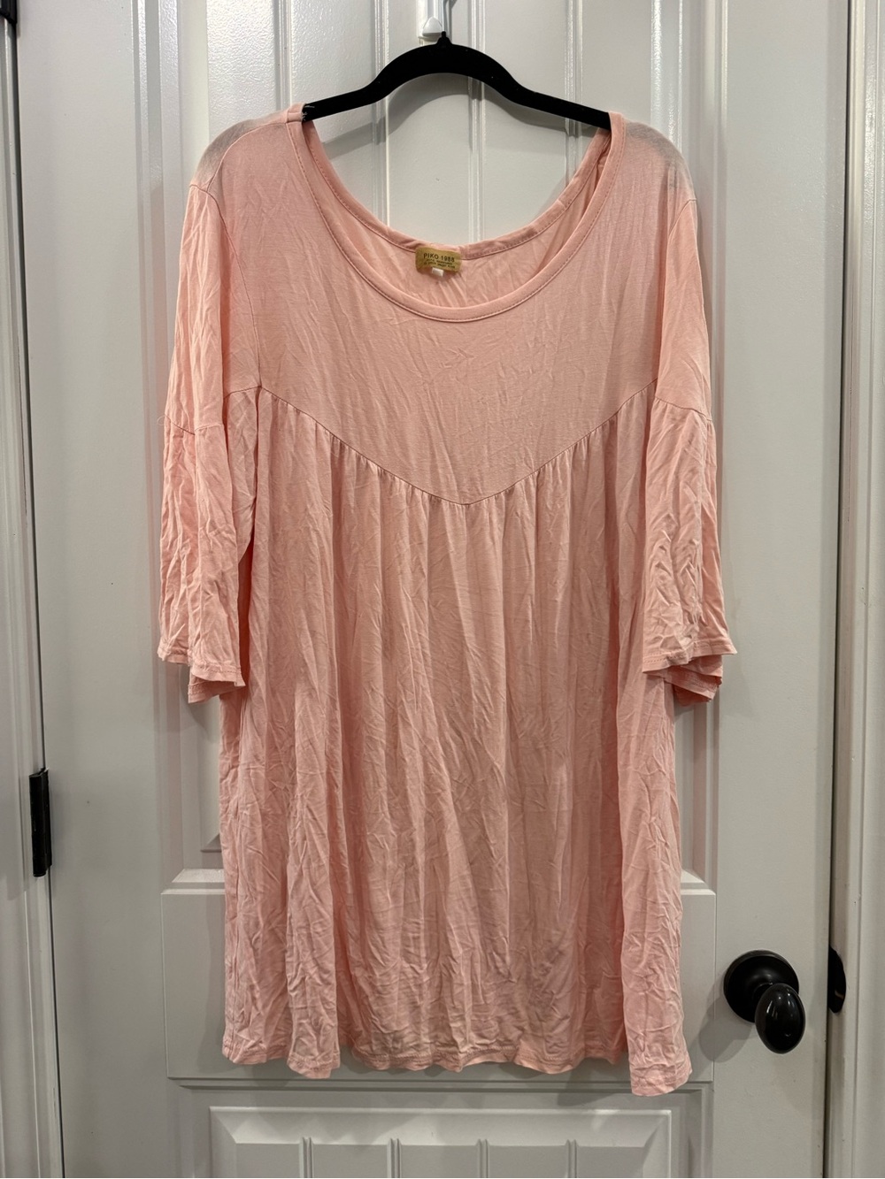 Piko 1988 Relaxed Scoop-Neck Tunic in Light Pink